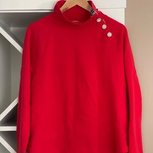 JCREW Factory tartan wide jeweled-button-neck pullover - Size Large